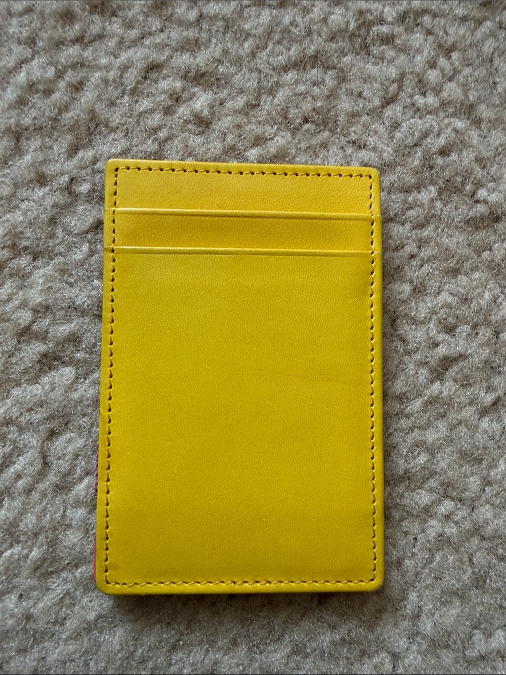 J. Crew Yellow and Pink Leather Magic Wallet